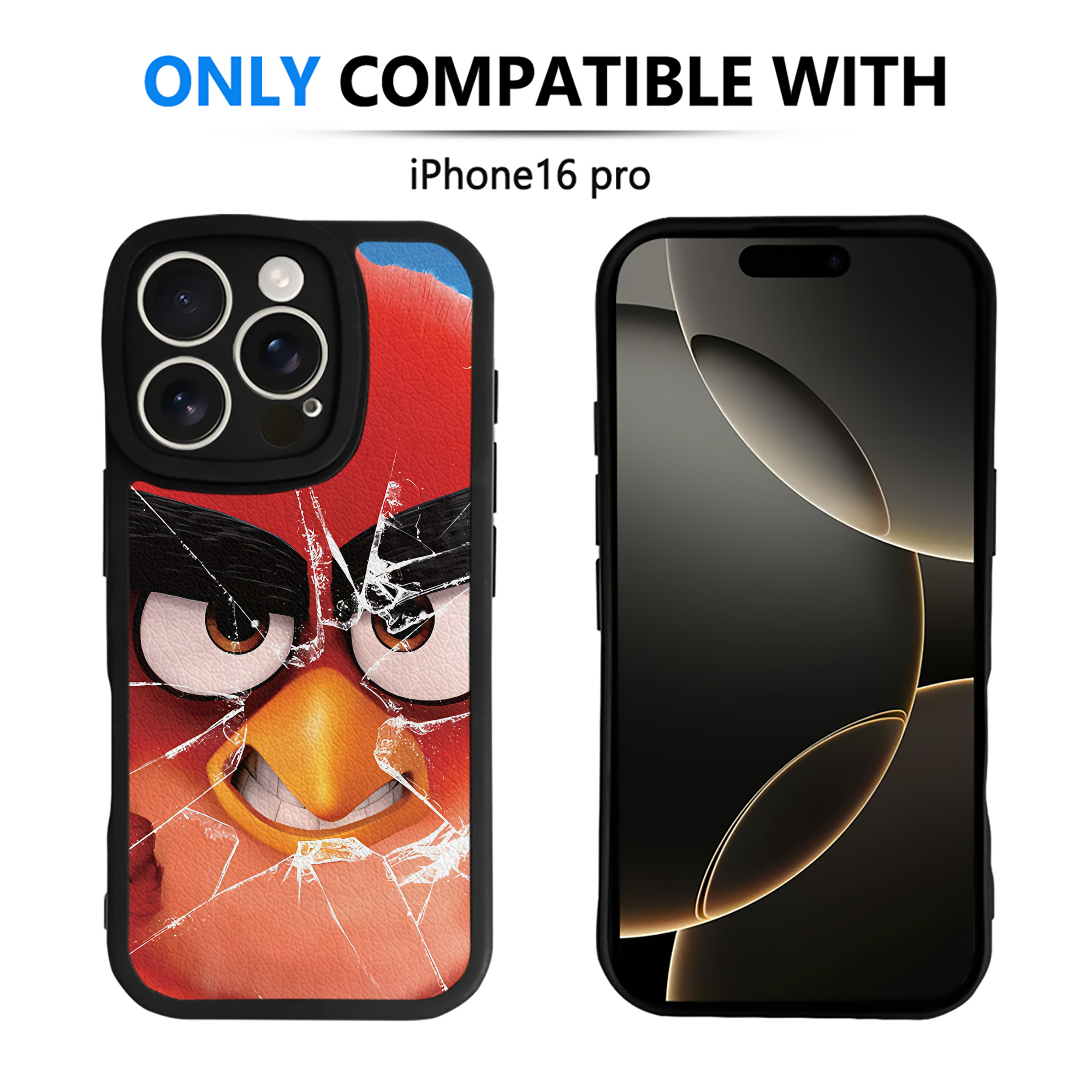 （画像用） Angry Birds アングリーバード 【iPhone 16シリーズ対応】シリコンスマホケース（レザー調） 材質：シリコン